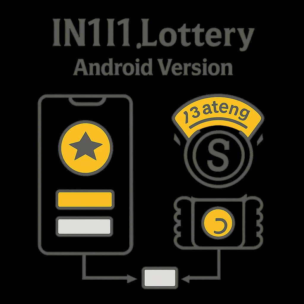Diagram explaining IN111 Lottery Android Version features.