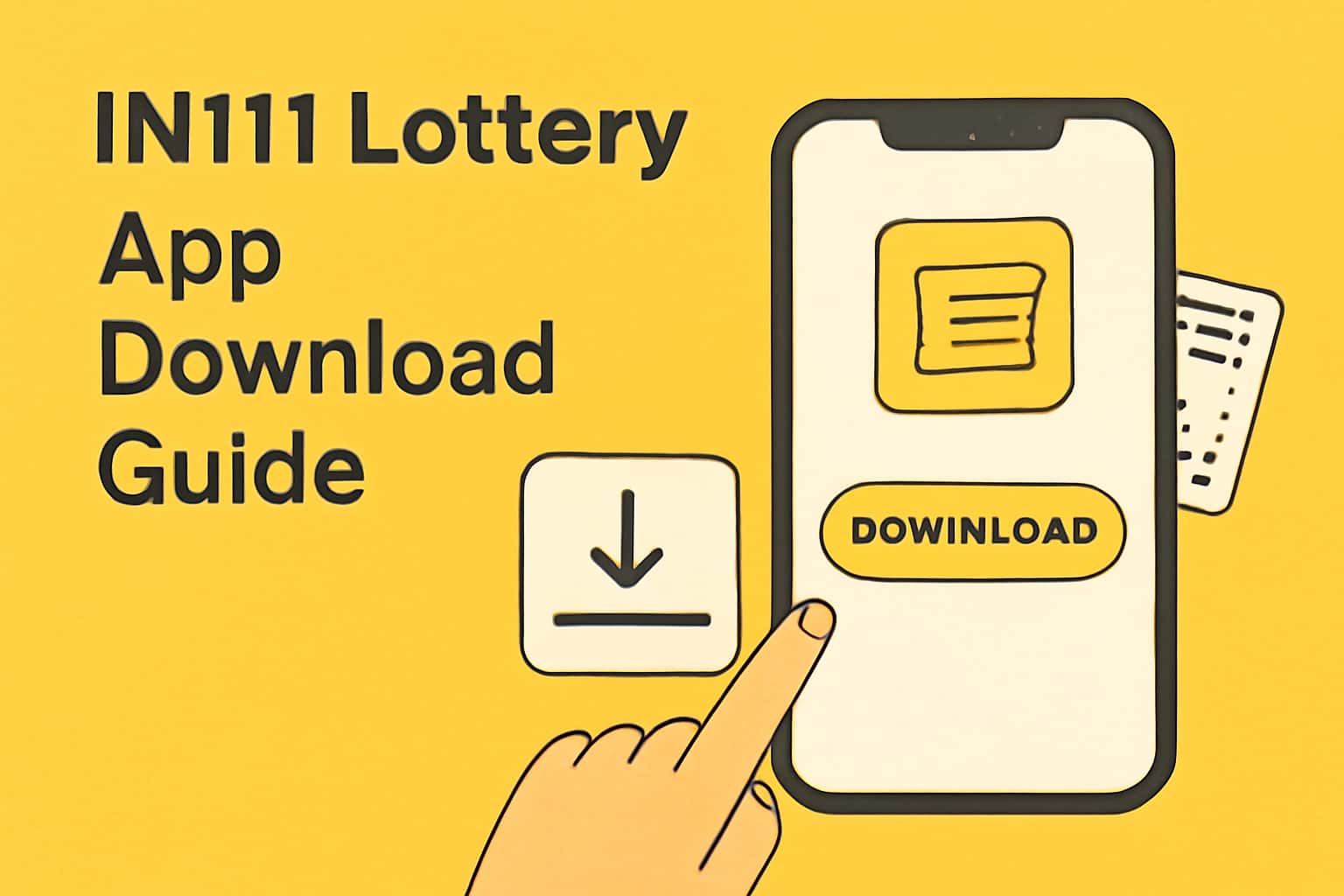 Informational overview of the IN111 Lottery App Download Guide in a futuristic design.
