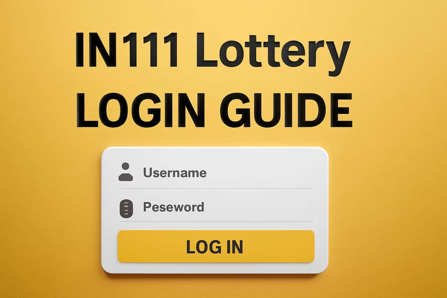An informative visual representation of the IN111 Lottery Login Guide featuring the name prominently.
