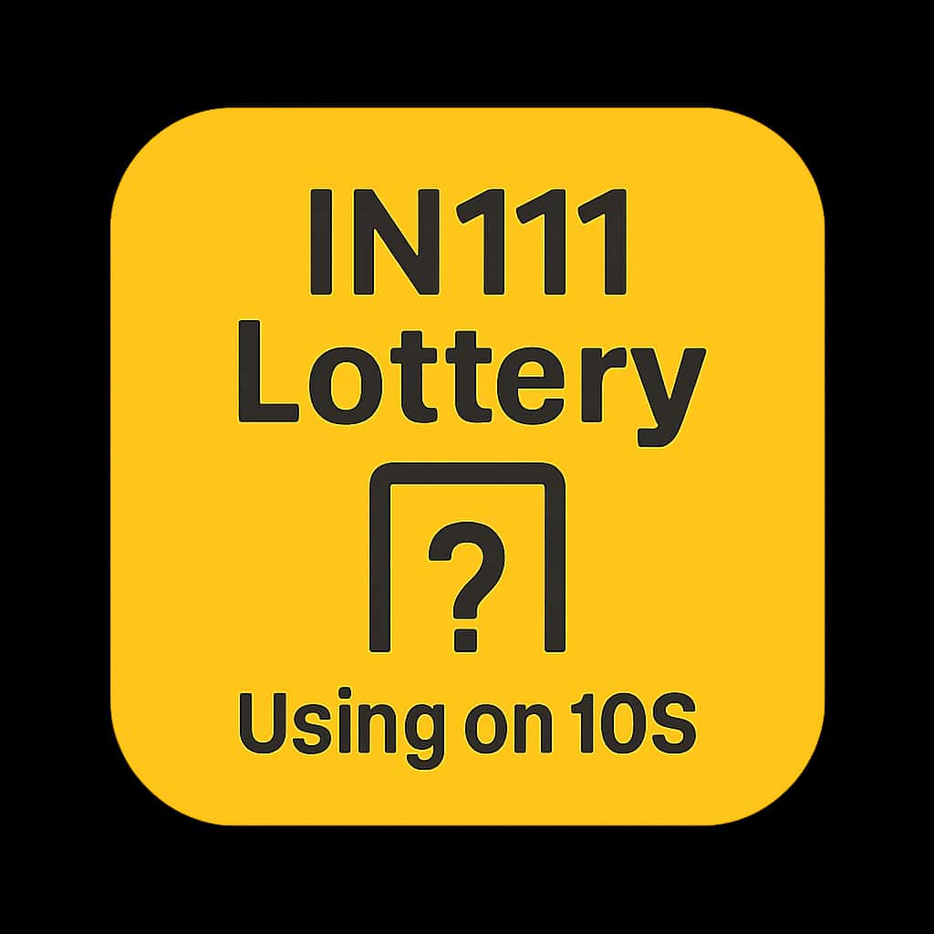 Icon representing IN111 Lottery on iOS guide.