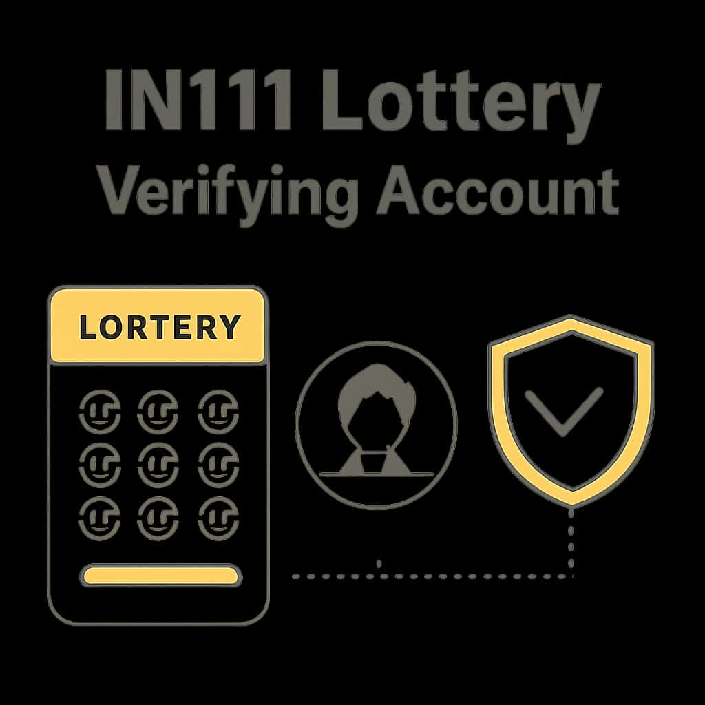 A diagram illustrating the steps for verifying an IN111 Lottery account.